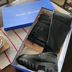 Stuart weitzman knee high black boots, size 9